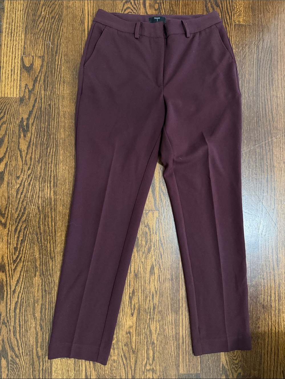 Tahari Maroon Tailored Ponte Trousers
